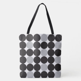 Moderne zwarte Stippen Geometrisch patroon Tote Bag