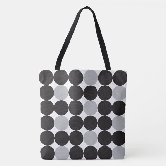 Moderne zwarte Stippen Geometrisch patroon Tote Bag (Voorkant)