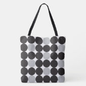 Moderne zwarte Stippen Geometrisch patroon Tote Bag (Achterkant)