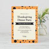 Moderne zwarte Stippen Golden Thanksgiving Kaart (Staand voorkant)