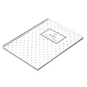 Moderne zwarte stippen patroon gepersonaliseerd notitieboek (Linkerzijde)