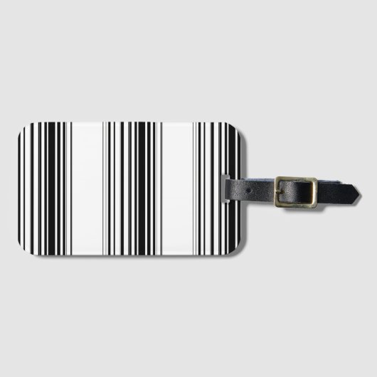 Moderne zwarte strepen bagagelabel (Voorkant (horizontaal))