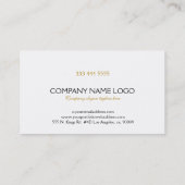 Moderne zwarte strepen gouden glitter witte achter visitekaartje (Achterkant)