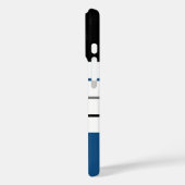 Moderne zwarte strepen met monogram naam Case-Mate iPhone case (Achterkant / Links)