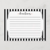 Moderne zwarte strepen met Rozen Recipcard Briefkaart (Achterkant)