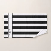 Moderne zwarte strepen Monogram badkamer Bad Handdoek (Handdoek)