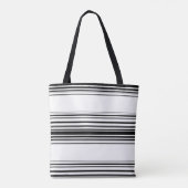 Moderne zwarte strepen tote bag (Achterkant)