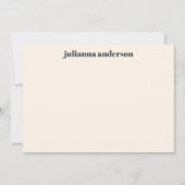 Moderne zwarte strepes, persoonlijke naam notitiekaartje (Voorkant)