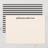 Moderne zwarte strepes, persoonlijke naam notitiekaartje (Voorkant / Achterkant)