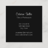 Moderne zwarte strepes vierkante visitekaartje (Achterkant)