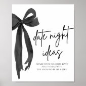 Moderne Zwarte Strik Bruidsdatum Nacht Ideeën Spel Poster (Voorkant)