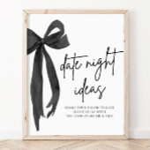 Moderne Zwarte Strik Bruidsdatum Nacht Ideeën Spel Poster