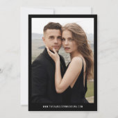 Moderne Zwarte Strik Foto Bruiloft Save The Date (Achterkant)