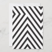 Moderne zwarte Stripe Roze Mode Quinceanera Partij Kaart (Achterkant)