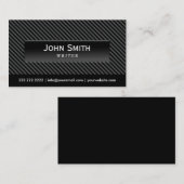 Moderne zwarte Stripes achtergrondschrijver Visitekaartje (Voorkant / Achterkant)