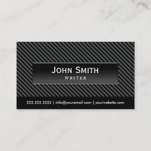 Moderne zwarte Stripes achtergrondschrijver Visitekaartje