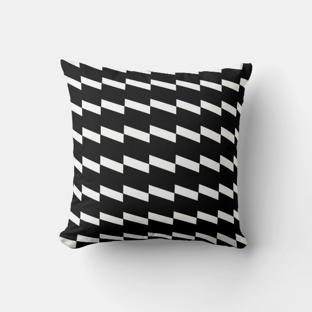 Moderne zwarte Stripes Verlichtingspatroon Kussen (Voorkant)