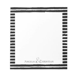 Moderne zwarte stripeseparen notitieblok