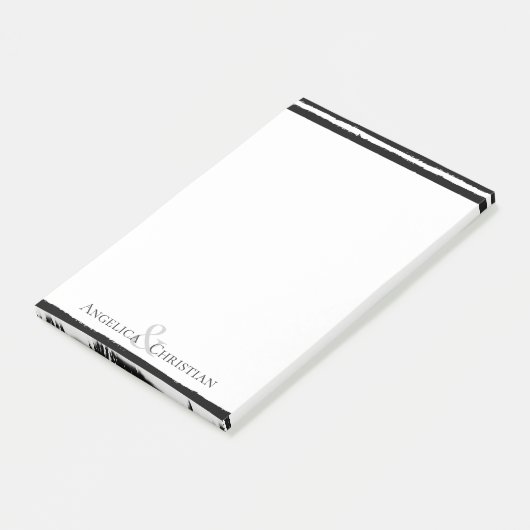 Moderne zwarte stripverhalen post-it® notes (Schuin)