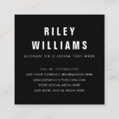 Moderne zwarte student afstuderen netwerkfoto vierkante visitekaartje (Achterkant)