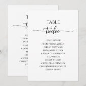 Moderne zwarte tabel nummer 12 Zitenkaart Kaart (Voorkant / Achterkant)