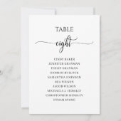 Moderne zwarte tabel nummer 8 Zitenkaart Kaart (Achterkant)