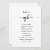 Moderne zwarte tabel nummer 8 Zitenkaart Kaart (Voorkant / Achterkant)