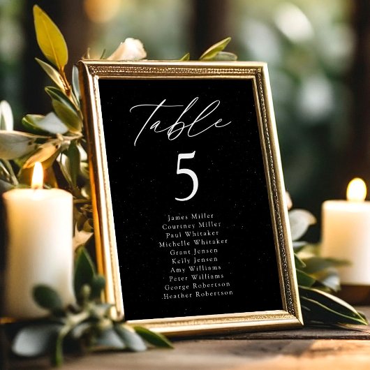 Moderne zwarte-tafelnummerkaart