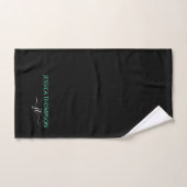 Moderne Zwarte Teal Eenvoudige Script Monogram Naa Bad Handdoek (Handdoek)