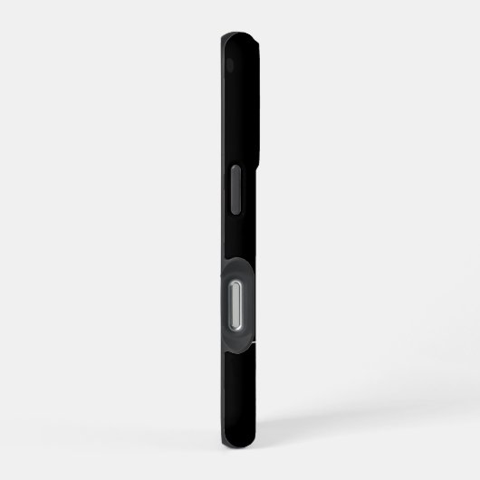 Moderne Zwarte Teal Script Monogram iPhone Hoesje (Rechterkant)