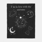 Moderne zwarte tekening universum patroon voor hem fleece deken (Voorkant)
