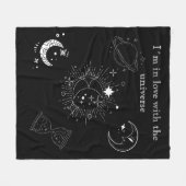 Moderne zwarte tekening universum patroon voor hem fleece deken (Voorkant (Horizontaal))