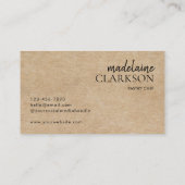 Moderne Zwarte Tekst Kraft Pastry Chef Bakkerij Visitekaartje (Achterkant)