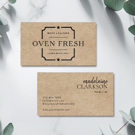 Moderne Zwarte Tekst Kraft Pastry Chef Bakkerij Visitekaartje