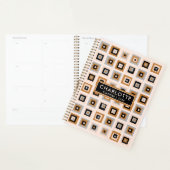 Moderne Zwarte Terracotta Vierkanten 2023 Planner (Display)
