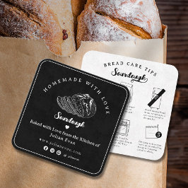 Moderne Zwarte Thuisgemaakte Sourdough Brood Verzo Vierkante Visitekaartje