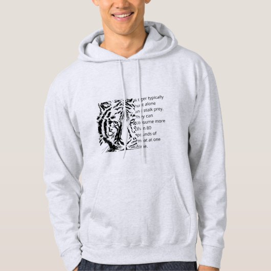 Moderne zwarte tijger, coole mannen voor grafische hoodie (Voorkant)
