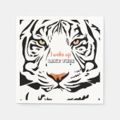 Moderne zwarte tijger, gele ogen Oranje nose paper Servet (Voorkant)