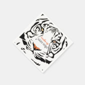 Moderne zwarte tijger, gele ogen Oranje nose paper Servet (Hoek)