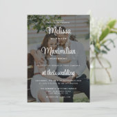 Moderne, zwarte, transparante foto, eenvoudige bru kaart (Staand voorkant)