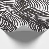 Moderne zwarte tropische palmbomen cadeaupapier (Hoek)