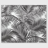 Moderne zwarte tropische palmbomen cadeaupapier (Vlak)