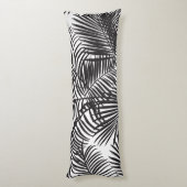 Moderne zwarte tropische palmbomen lichaamskussen (Achterkant (Verticaal))