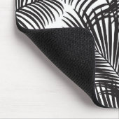 Moderne zwarte tropische palmbomen muismat (Hoek)