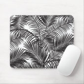 Moderne zwarte tropische palmbomen muismat (Met muis)