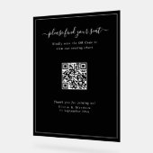 Moderne Zwarte Trouw QR Code Stoelenplattegrond Ac Acryl Bord (Hoek)