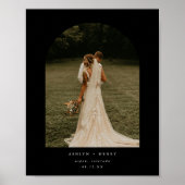 Moderne Zwarte Trouwfoto Boog Poster (Voorkant)