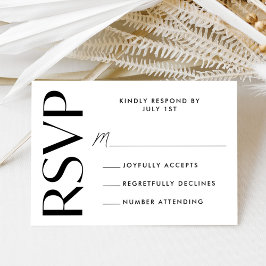Moderne Zwarte Trouwtypografie Trouwen RSVP Kaartje