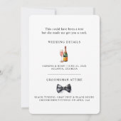 Moderne Zwarte Tuxedo Waterverf Groomsman Kaart (Achterkant)