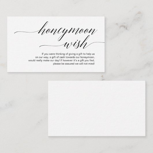 Moderne zwarte tyfoon, huwelijksfonds informatiekaartje (Voorkant / Achterkant)